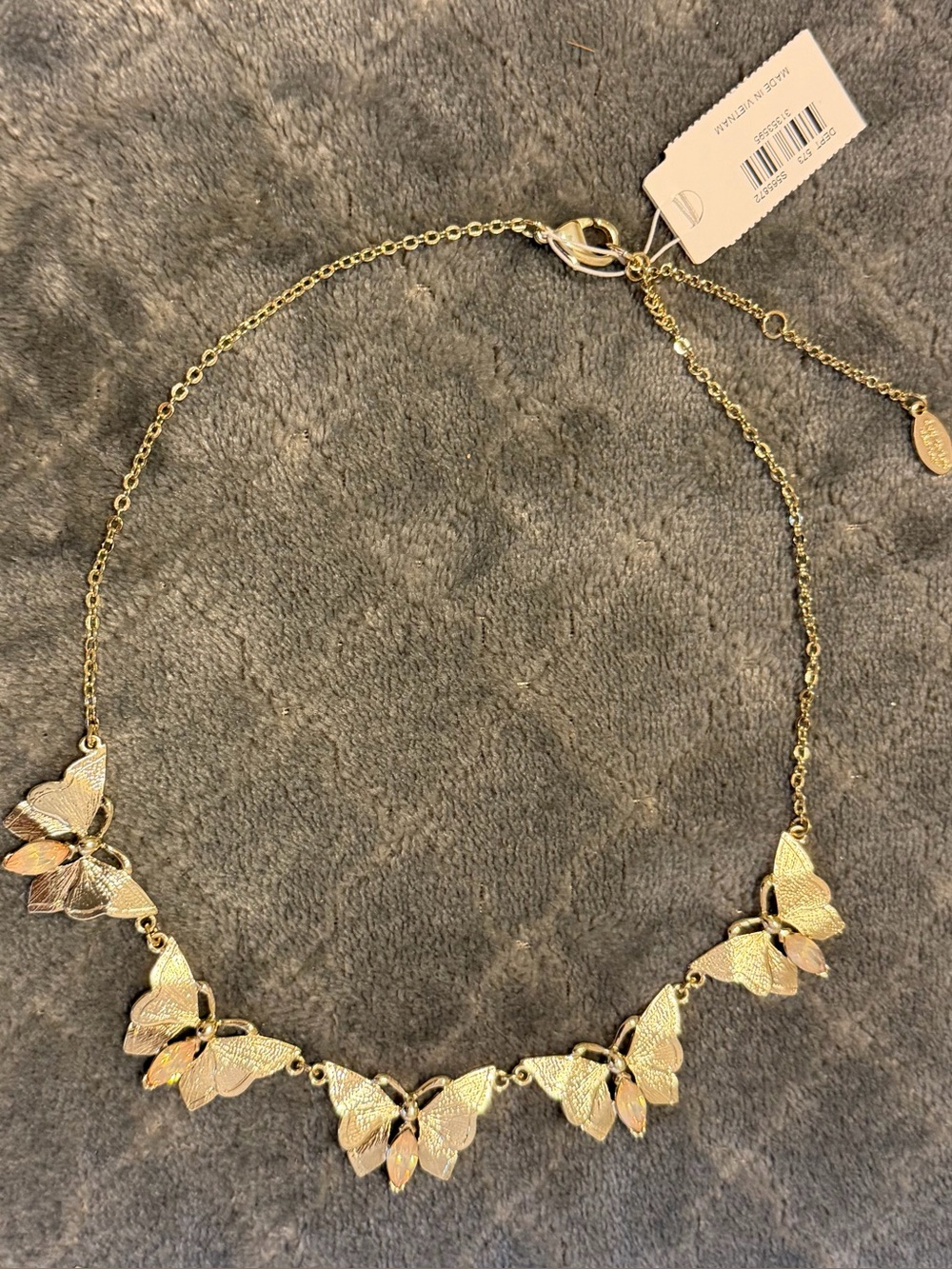Ann Taylor Factory Gold Butterfly Charmed Necklace